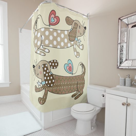 Dackel Duschvorhang (Beispiel)