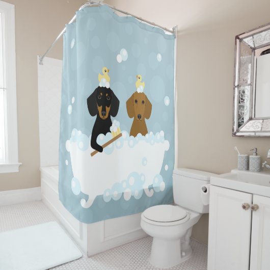 Dackel Duschvorhang (Beispiel)