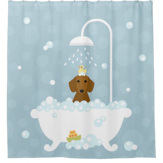 Dackel Duschvorhang (Vorderseite)