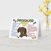 Dackel-Eigenschaftengesetze 4 Karte (Gelbe Blume)