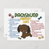 Dackel-Eigenschaftengesetze 4 Postkarte (Vorne/Hinten)