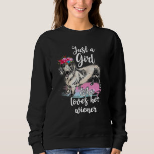 Dackel Eigentümer nur ein Mädchen, die ihre Dackel Sweatshirt