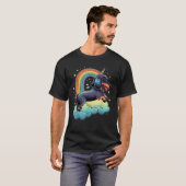 Dackel Einhorn auf Regenbogen Einhorn Dackel T S T-Shirt (Vorne ganz)