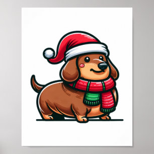 Dackel Elegance Weihnachtsvorfreude Klassisch Poster