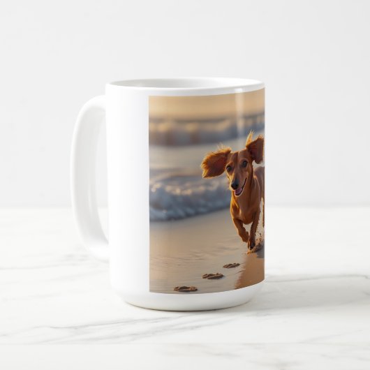 Dackel Elegante Kaffee Tasse (Vorderseite Links)