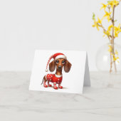 DACKEL ELF CHRISTMAS CARD KARTE (Gelbe Blume)