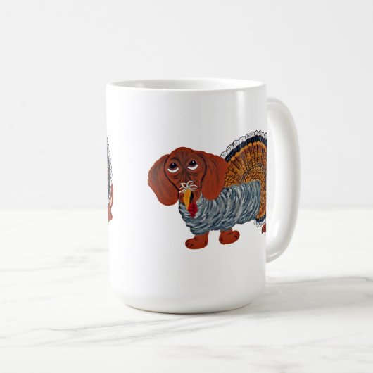 Dackel-Erntedank die Türkei Kaffeetasse (VorderseiteRechts)