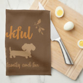 Dackel-Erntedank-Geschirrtuch Geschirrtuch (Viertel Falte)