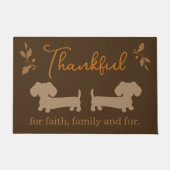 Dackel Erntedank Herbst Glaube Familie Fisch Fußmatte (Vorderseite)