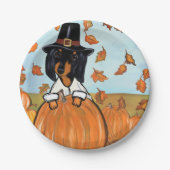 Dackel Erntedank Pappteller (Vorderseite)