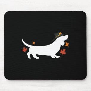 Dackel Erntedank Pilgrim Fall Mousepad