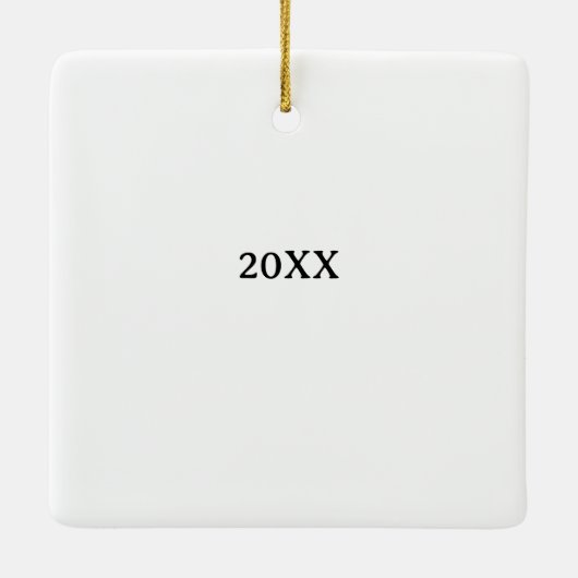 DACKEL Erstes Weihnachtsjahr Foto Jahr Keramikornament (Rückseite)