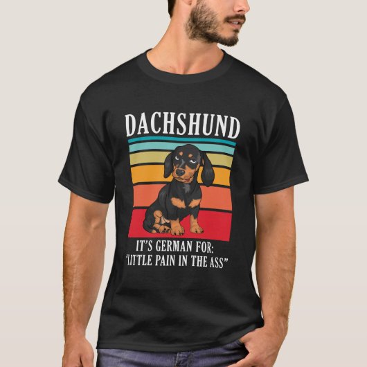 Dackel Es ist Deutsch T-Shirt (Vorderseite)