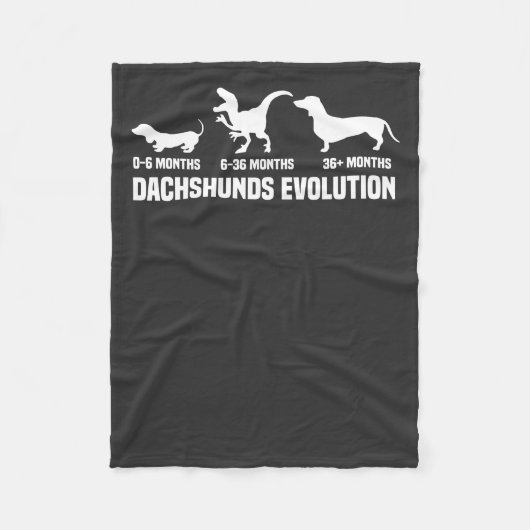 Dackel Evolutionen Fleecedecke (Vorderseite)