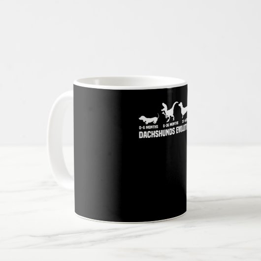 Dackel Evolutionen Kaffeetasse (Vorderseite Links)