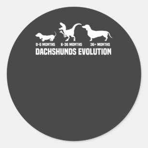 Dackel Evolutionen Runder Aufkleber