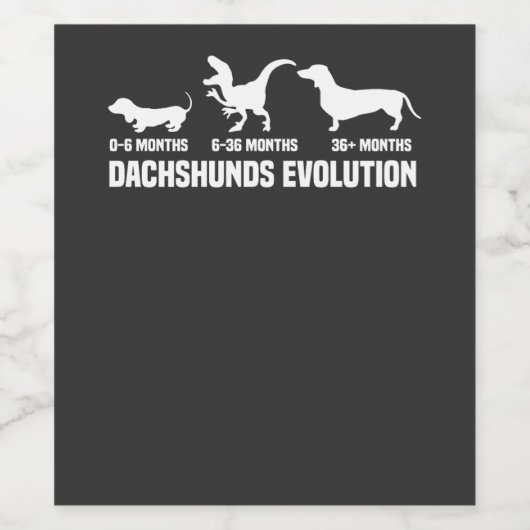 Dackel Evolutionen Weinetikett (Einzelnes Label)