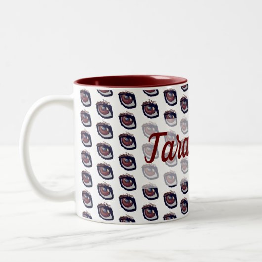 Dackel Eye Zweifarbige Tasse (Links)