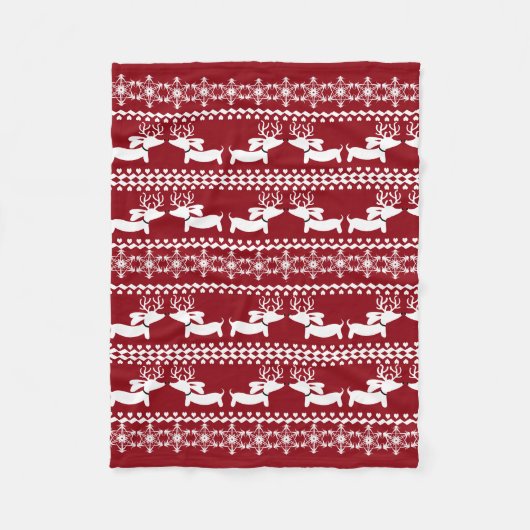 Dackel Fair Isle Ugly Weihnachtskraut Decken (Vorderseite)