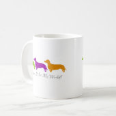 Dackel-Farbe meine Welt Kaffeetasse (Vorderseite Links)