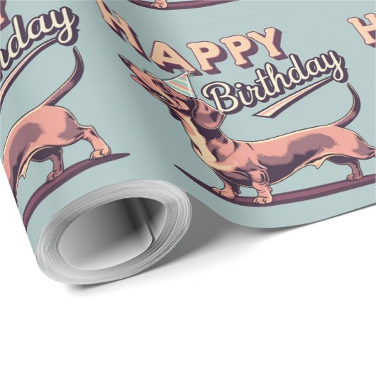 Dackel farbenfroh geschenkpapier (Rolleneckpunkt)