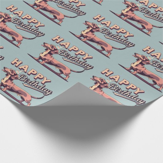 Dackel farbenfroh geschenkpapier (Ecke)