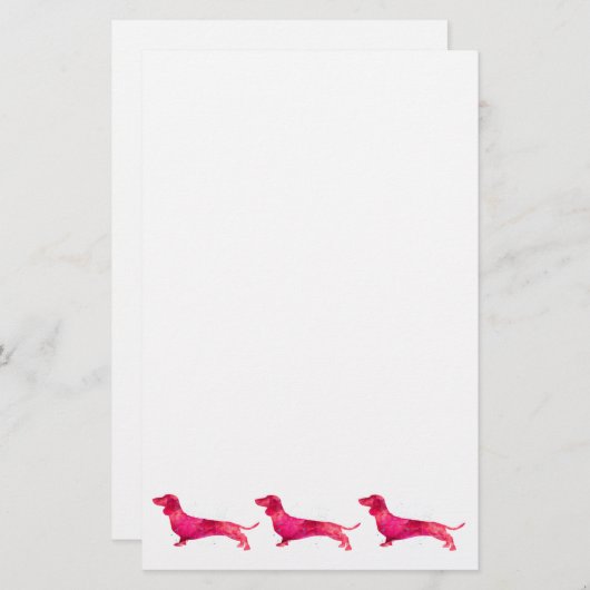 Dackel - Farbgestaltung Briefpapier (Vorne/Hinten)