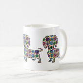 Dackel - farbige Kaffee-Tasse Kaffeetasse (VorderseiteRechts)