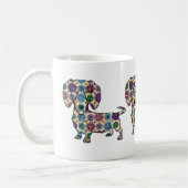 Dackel - farbige Kaffee-Tasse Kaffeetasse (Links)