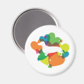Dackel Farbiges Herzdesign Magnet (Vorderseite/Rückseite)