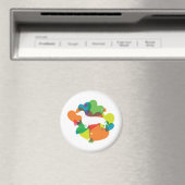 Dackel Farbiges Herzdesign Magnet (In Situ (Geschirrspüler))
