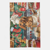 Dackel Feiertag Backen: Feierliche Weihnachten Geschirrtuch (Vertikal)