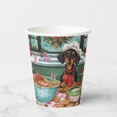 Dackel Feiertag Backen: Feierliche Weihnachten Pappbecher (Vorderseite)