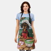 Dackel Feiertag Backen: Feierliche Weihnachten Schürze (Getragen)