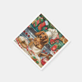 Dackel Feiertag Backen: Feierliche Weihnachten Serviette (Ecke)