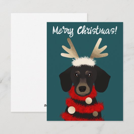 Dackel Feiertagskarte (Vorne/Hinten)