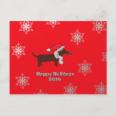 Dackel Feiertagspostkarte (Vorderseite)