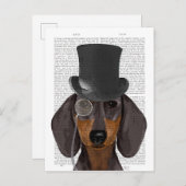 Dackel, Festhund und Hut Postkarte (Vorne/Hinten)