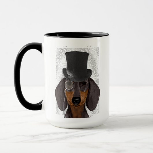 Dackel, Festhund und Hut Tasse (Links)