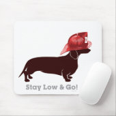 Dackel-Feuerwehrmann "bleibe niedrig " Mousepad (Mit Mouse)