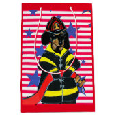 DACKEL FIREMEN MITTLERE GESCHENKTÜTE (Vorderseite)