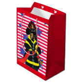 DACKEL FIREMEN MITTLERE GESCHENKTÜTE (Rückseite Schrägansicht)