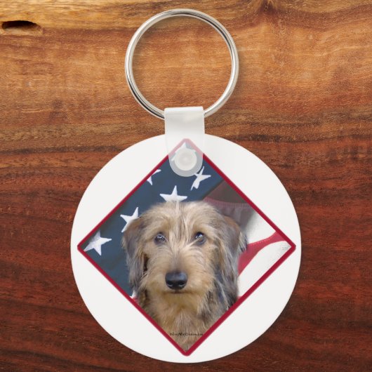 Dackel Flag Schlüsselanhänger (Vorderseite)