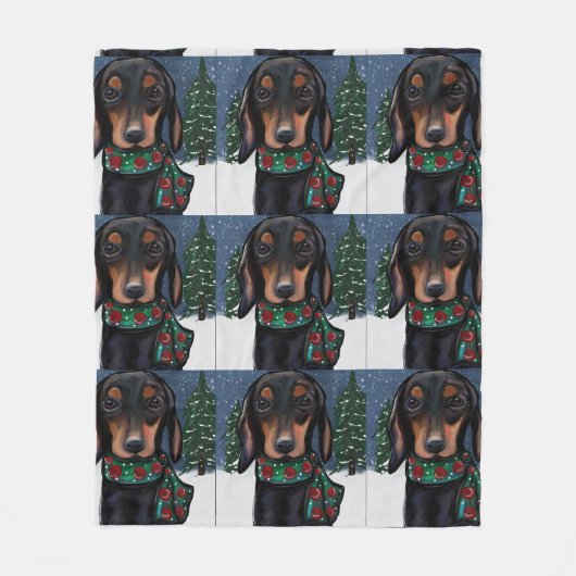 Dackel Fleecedecke (Vorderseite)