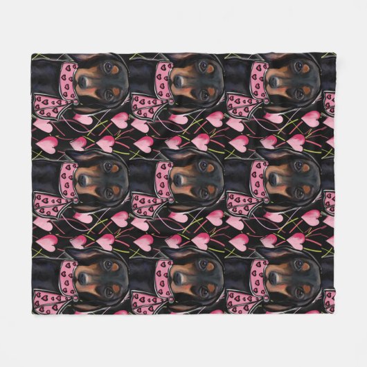 Dackel Fleecedecke (Vorderseite (Horizontal))