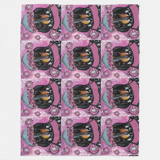 DACKEL FLEECEDECKE (Vorderseite)