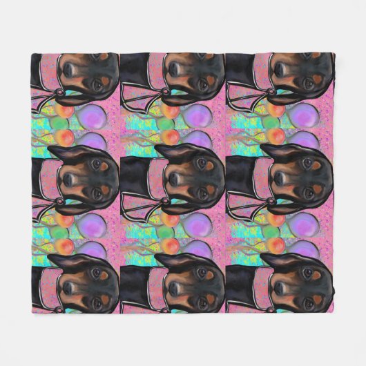 Dackel Fleecedecke (Vorderseite (Horizontal))