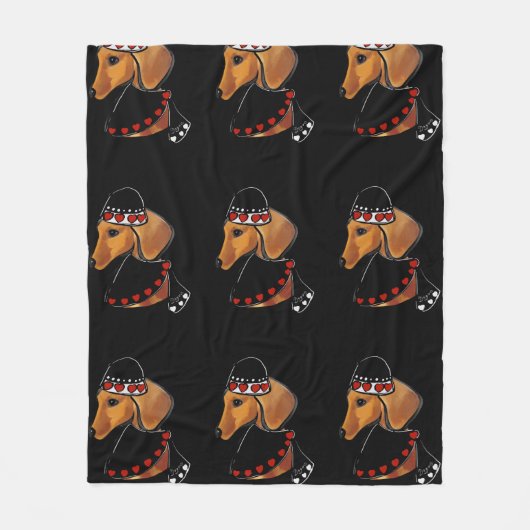 DACKEL FLEECEDECKE (Vorderseite)