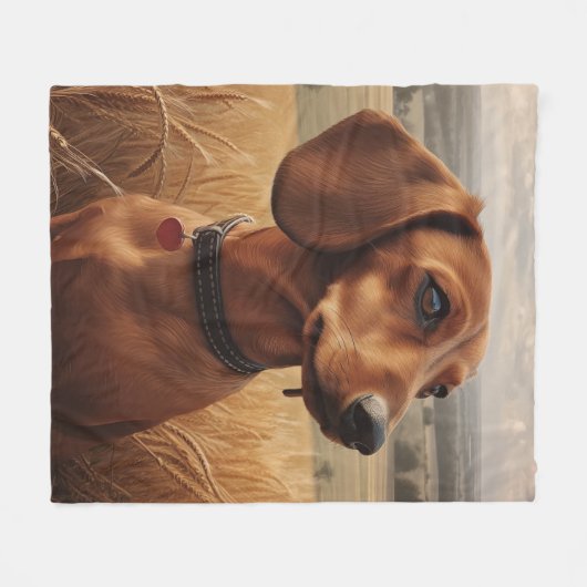 Dackel Fleecedecke (Vorderseite (Horizontal))