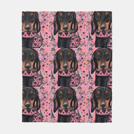 Dackel Fleecedecke (Vorderseite)